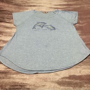 SJS Light Gray Kids Tee with Dolphin Print
